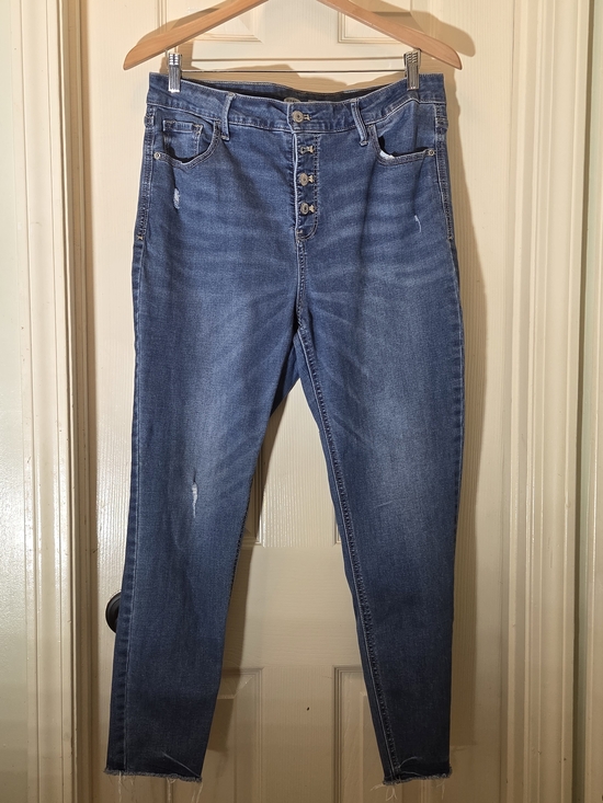 Old Navy Denim - Old Navy High-Rise Button-Fly Medium Blue Jeans
